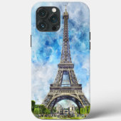 Parijs Frankrijk Eiffeltoren Aquarel Case-Mate iPhone Case (Achterkant)