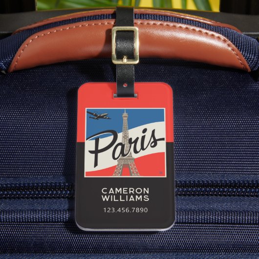 Parijs Frankrijk | Eiffeltoren Bagagelabel (Voorkant Insitu 2)