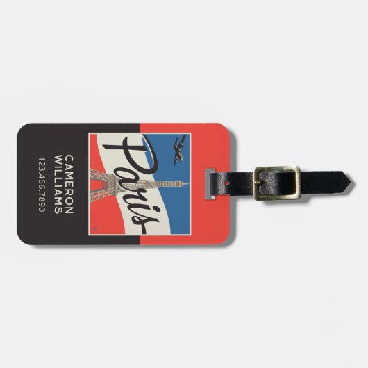 Parijs Frankrijk | Eiffeltoren Bagagelabel (Voorkant horizontaal)