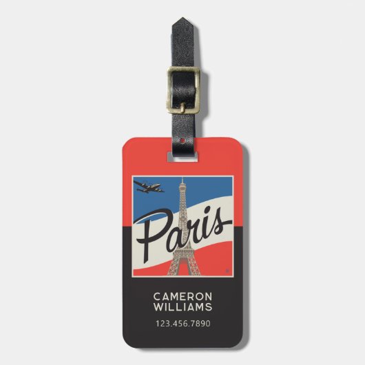 Parijs Frankrijk | Eiffeltoren Bagagelabel (Voorkant verticaal)