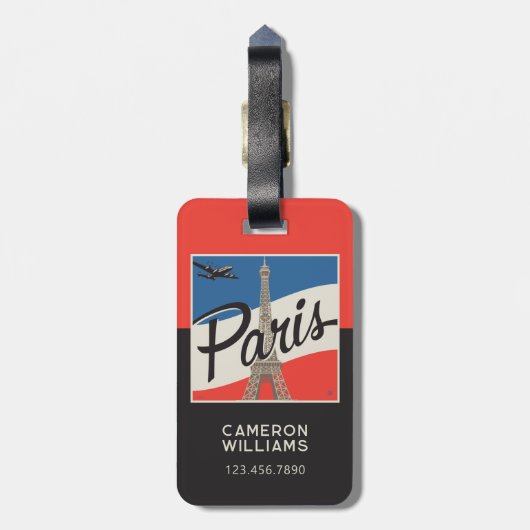 Parijs Frankrijk | Eiffeltoren Bagagelabel (Achterkant verticaal)