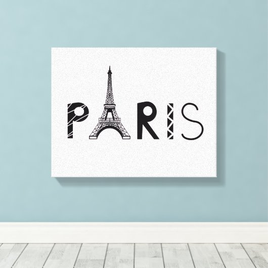 Parijs, Frankrijk | Eiffeltoren Canvas Afdruk (Insitu (Houten vloer))