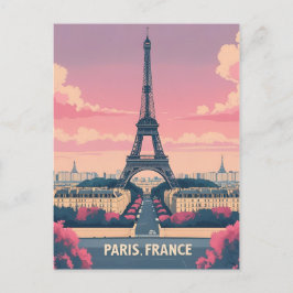 Parijs Frankrijk Eiffeltoren_ City Skyline Briefkaart