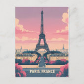 Parijs Frankrijk Eiffeltoren_ City Skyline Feestdagenkaart (Voorkant)