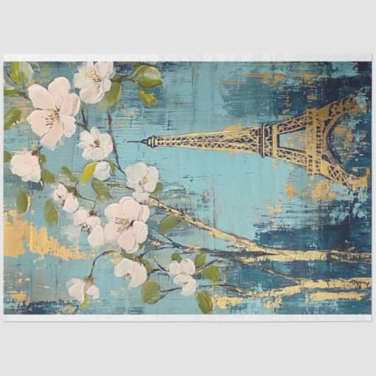  Parijs Frankrijk Eiffeltoren Decoupage Tissuepapier (Voorkant)