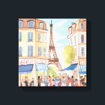 Parijs Frankrijk Eiffeltoren | Europese waterverf Canvas Afdruk<br><div class="desc">Parijs Frankrijk Eiffeltoren | Waterverf Travel Briefkaart</div>