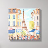 Parijs Frankrijk Eiffeltoren | Europese waterverf Canvas Afdruk (Voorkant)