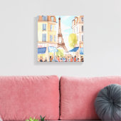 Parijs Frankrijk Eiffeltoren | Europese waterverf Canvas Afdruk (Insitu (Woonkamer))
