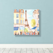 Parijs Frankrijk Eiffeltoren | Europese waterverf Canvas Afdruk (Insitu (Houten vloer))