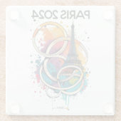 Parijs Frankrijk Eiffeltoren Gift Glazen Onderzetter (Achterkant)