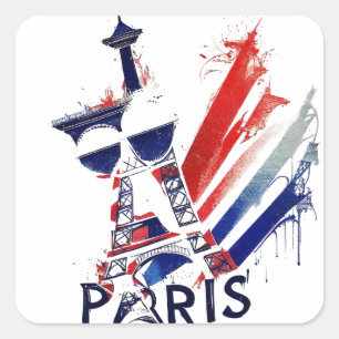 Parijs Frankrijk Eiffeltoren Gift Vierkante Sticker