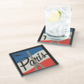 Parijs Frankrijk | Eiffeltoren Glazen Onderzetter (Schuin)