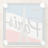 Parijs Frankrijk | Eiffeltoren Glazen Onderzetter (Achterkant)