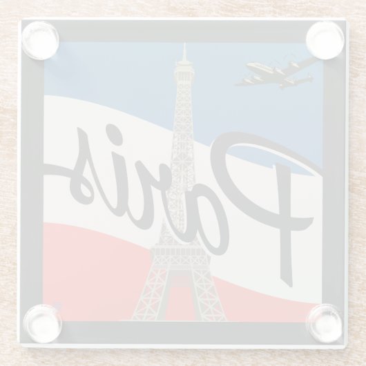 Parijs Frankrijk | Eiffeltoren Glazen Onderzetter (Achterkant)