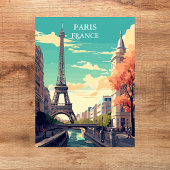 Parijs, Frankrijk Eiffeltoren Illustratie Briefkaart