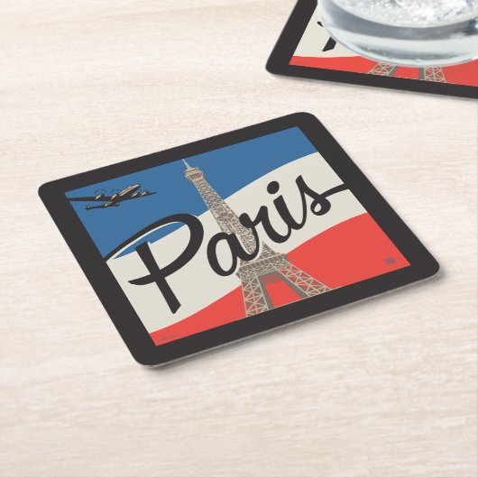 Parijs Frankrijk | Eiffeltoren Kartonnen Onderzetters (Schuin)