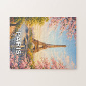 Parijs Frankrijk Eiffeltoren Kersenbloesem Puzzel (Horizontaal)