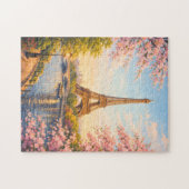 Parijs Frankrijk Eiffeltoren Kersenbloesem Puzzel (Horizontaal)