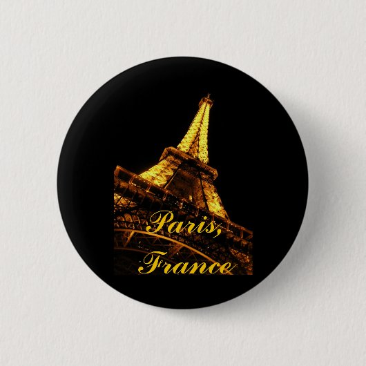 Parijs, Frankrijk, Eiffeltoren, Knop Ronde Button 5,7 Cm (Voorkant)