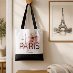 Parijs Frankrijk Eiffeltoren & Lamp Tote Bag