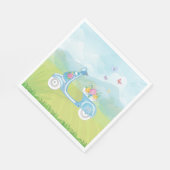 Parijs Frankrijk Eiffeltoren met scooter feestthem Servet (Hoek)