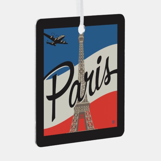 Parijs Frankrijk | Eiffeltoren Metalen Ornament (Voorkant Rechts)