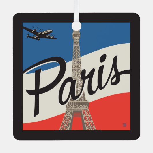 Parijs Frankrijk | Eiffeltoren Metalen Ornament (Voorkant)