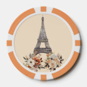 Parijs Frankrijk Eiffeltoren Mooie Bloemen Poker Chips (Voorkant)