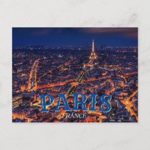 Parijs Frankrijk - Eiffeltoren Night Briefkaart