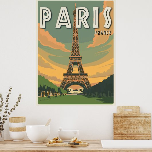 Parijs Frankrijk Eiffeltoren Poster (Keuken)