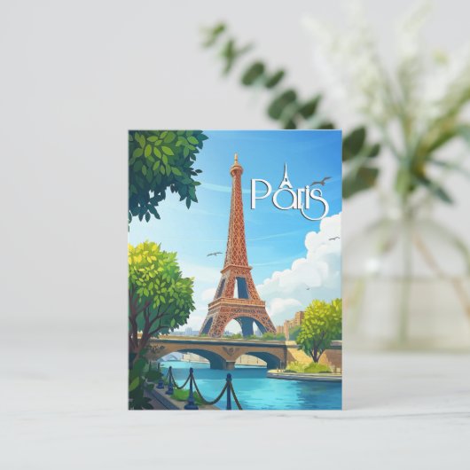 Parijs Frankrijk - Eiffeltoren Reizen Briefkaart (Staand voorkant)