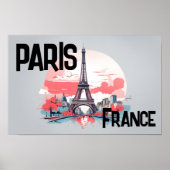 Parijs Frankrijk Eiffeltoren Reizen Poster (Voorkant)