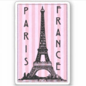 Parijs Frankrijk Eiffeltoren Retro Frans Reizen Sticker (Voorkant)