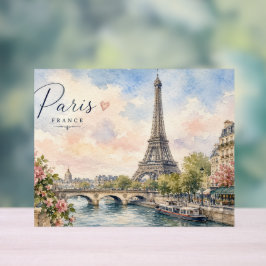 Parijs Frankrijk Eiffeltoren rivier Seine Acryl Bord