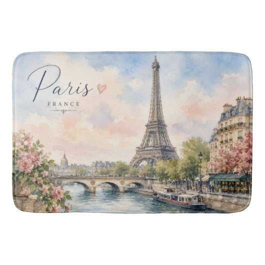 Parijs Frankrijk Eiffeltoren rivier Seine Badmat (Voorkant)