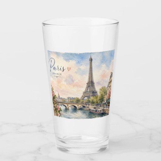 Parijs Frankrijk Eiffeltoren rivier Seine Glas (Voorkant)