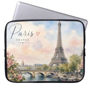 Parijs Frankrijk Eiffeltoren rivier Seine Laptop Sleeve