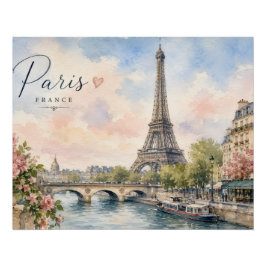 Parijs Frankrijk Eiffeltoren rivier Seine Perfect Poster