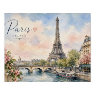 Parijs Frankrijk Eiffeltoren rivier Seine Perfect Poster