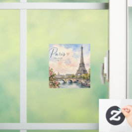 Parijs Frankrijk Eiffeltoren rivier Seine Raamsticker