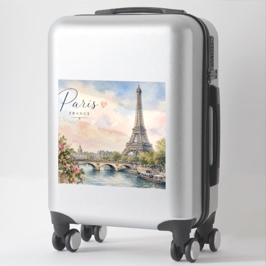 Parijs Frankrijk Eiffeltoren rivier Seine Sticker (Koffer)