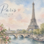 Parijs Frankrijk Eiffeltoren rivier Seine Sticker (Voorkant)