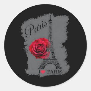 Parijs Frankrijk Eiffeltoren Roos Valentijnsdag So Ronde Sticker