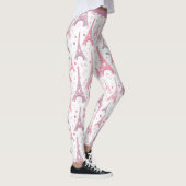 Parijs Frankrijk Eiffeltoren Roze Paarse Yoga Work Leggings (Rechts)