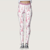 Parijs Frankrijk Eiffeltoren Roze Paarse Yoga Work Leggings (Voorkant)
