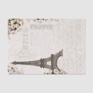 Parijs Frankrijk Eiffeltoren Roze Rozen Chic Chiqu Tissuepapier