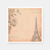Parijs Frankrijk Eiffeltoren Shabby Chic Napkins Servet (Voorkant)