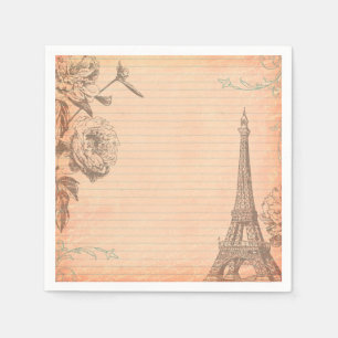 Parijs Frankrijk Eiffeltoren Shabby Chic Napkins Servet