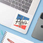 Parijs Frankrijk | Eiffeltoren Sticker (Laptop met iPhone)