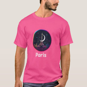 Parijs Frankrijk Eiffeltoren Stijlvol Modern Trave T-shirt